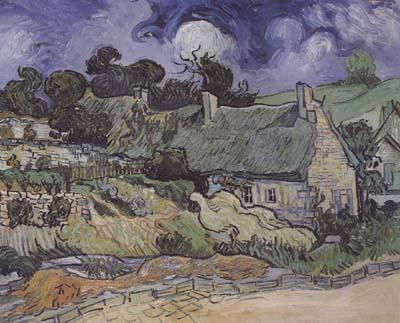 Vincent Van Gogh Thatched Cottages at Cordeville,at Auvers-sur-Oise (mk06) Sweden oil painting art